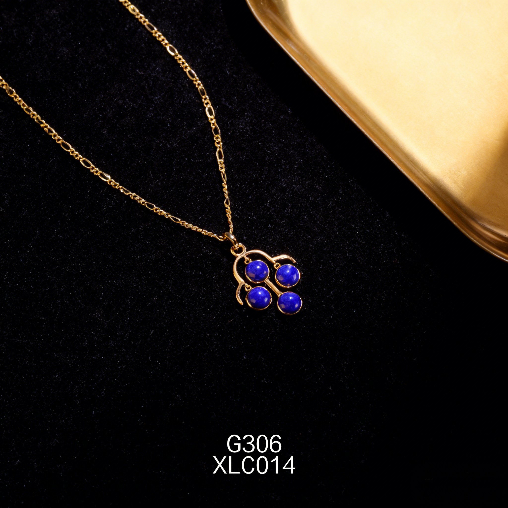 电镀黄金 6 x 3.5mm 青金项链