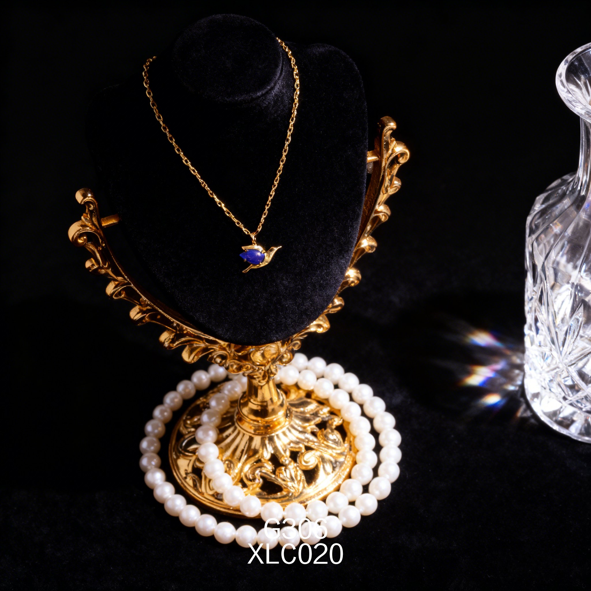 电镀黄金 10 x 15mm 海豚青金项链