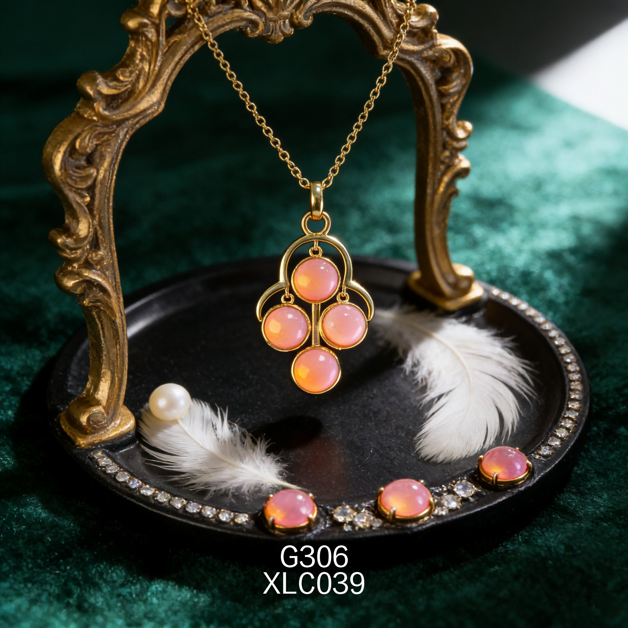 电镀黄金 6 x 3.5mm 女皇贝项链