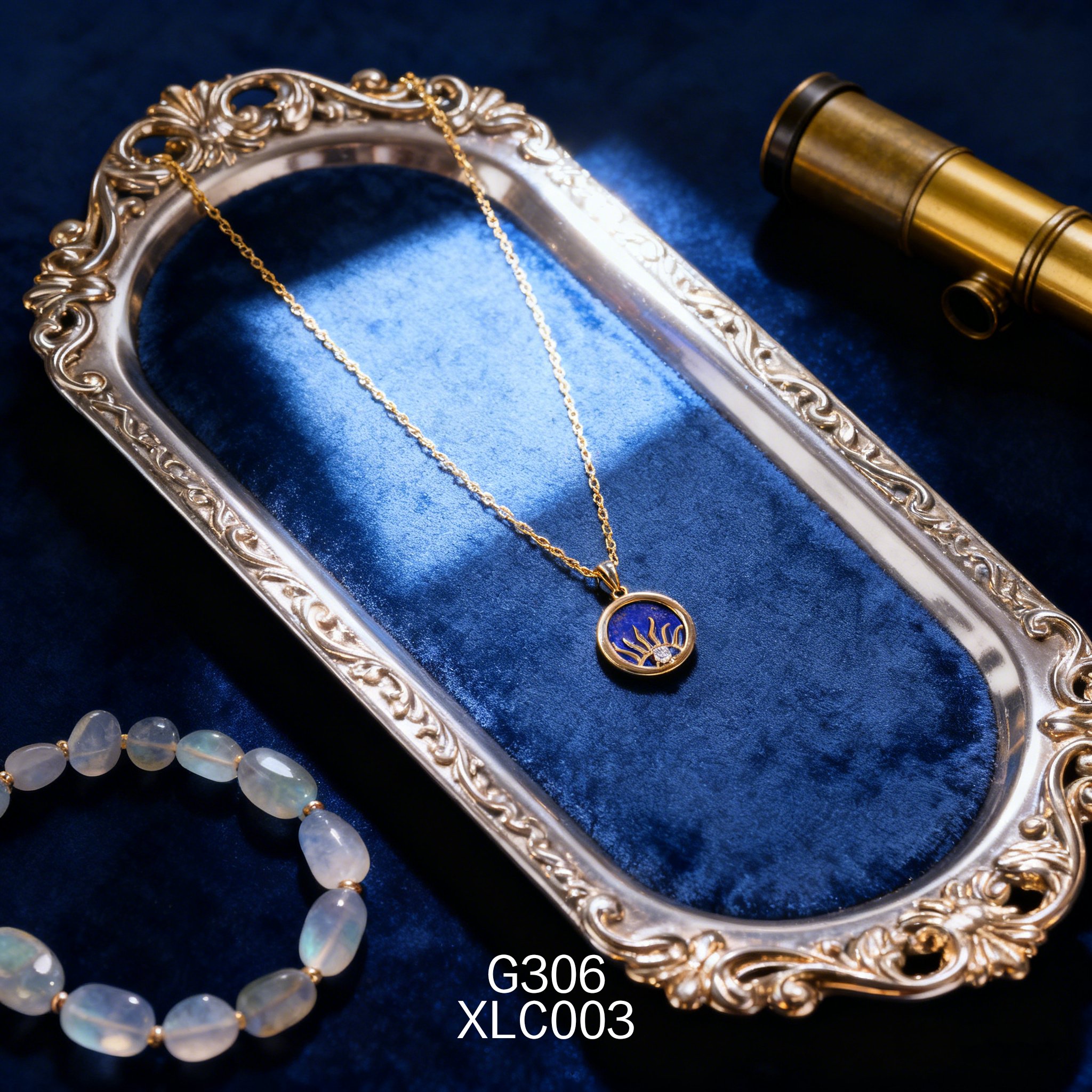 电镀黄金 15mm 恶魔之眼青金石项链