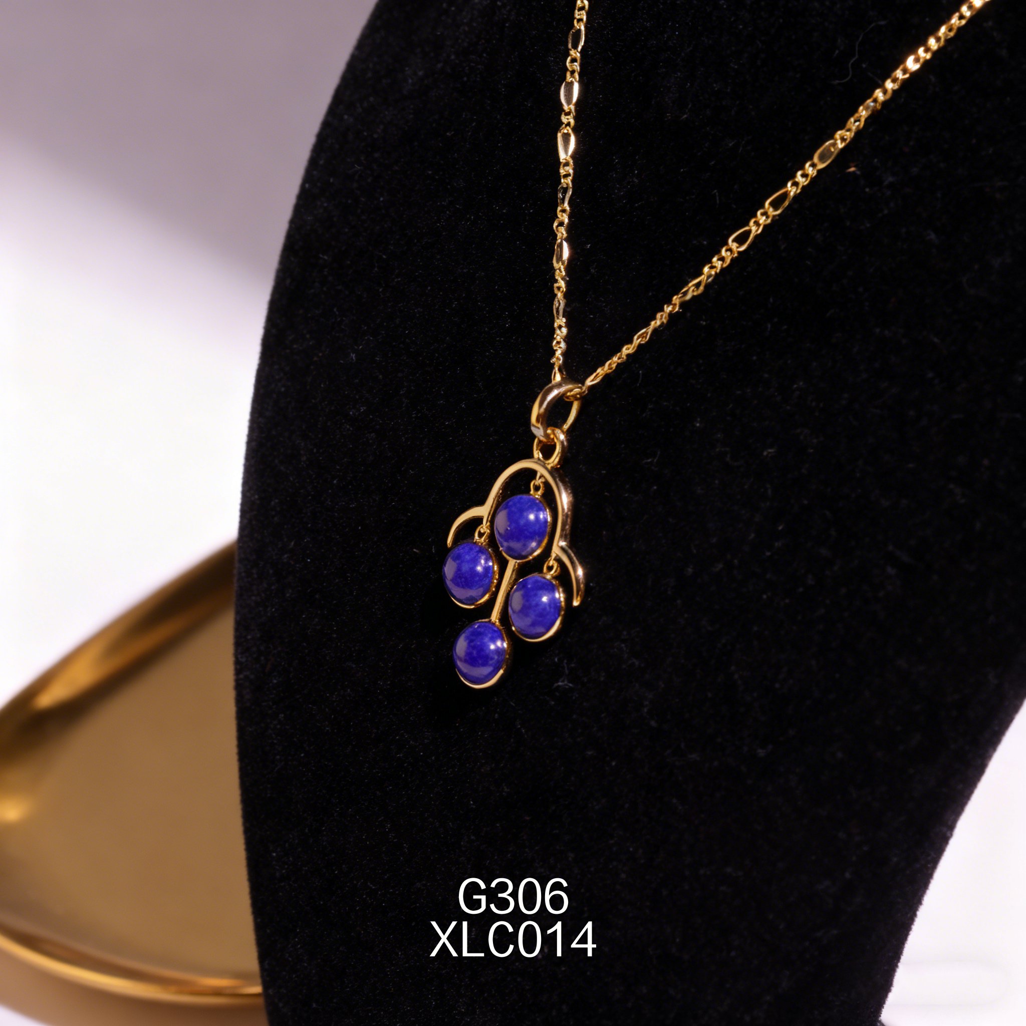 Gold-plated 6 x 3.5mm Lapis Lazuli Necklace