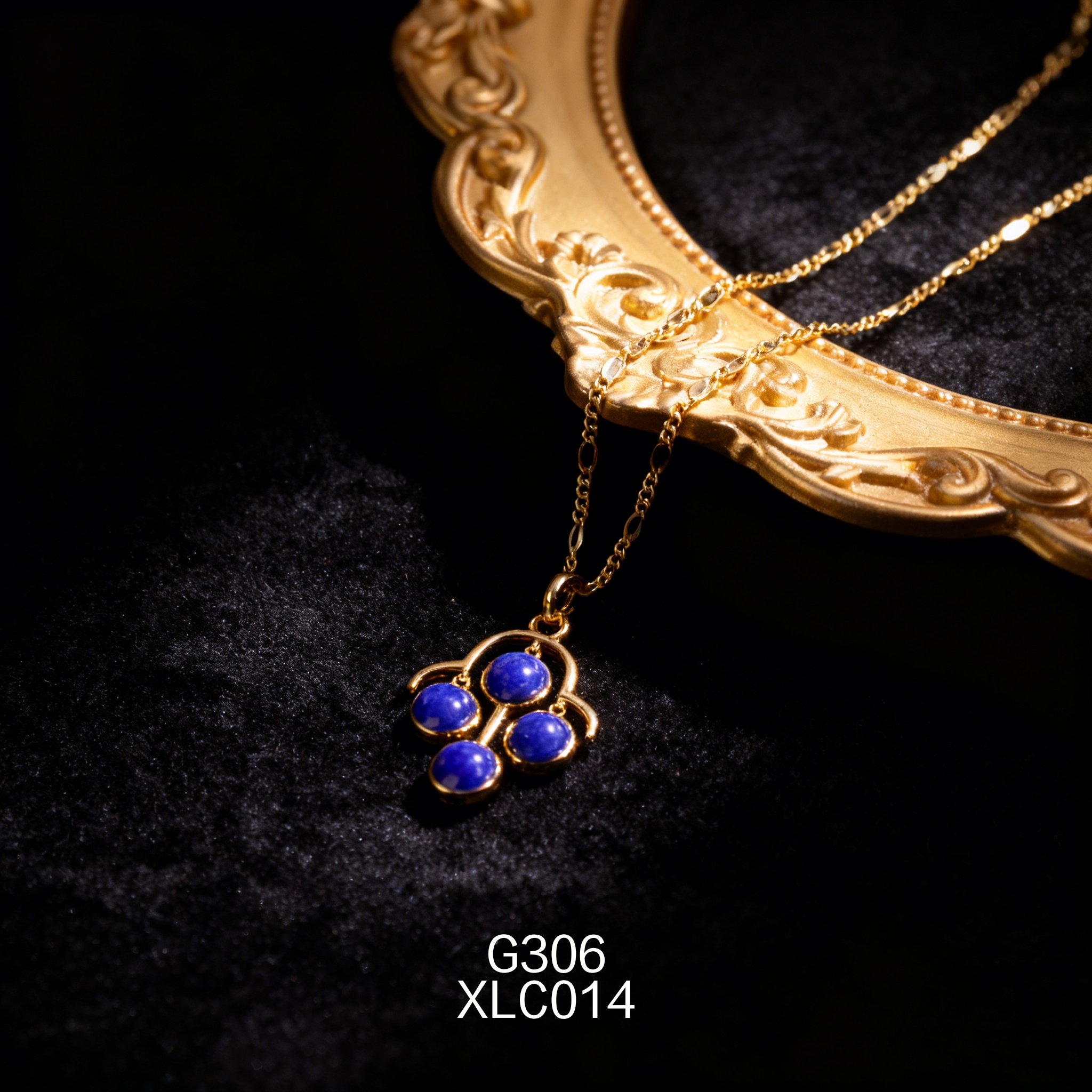 Gold-plated 6 x 3.5mm Lapis Lazuli Necklace