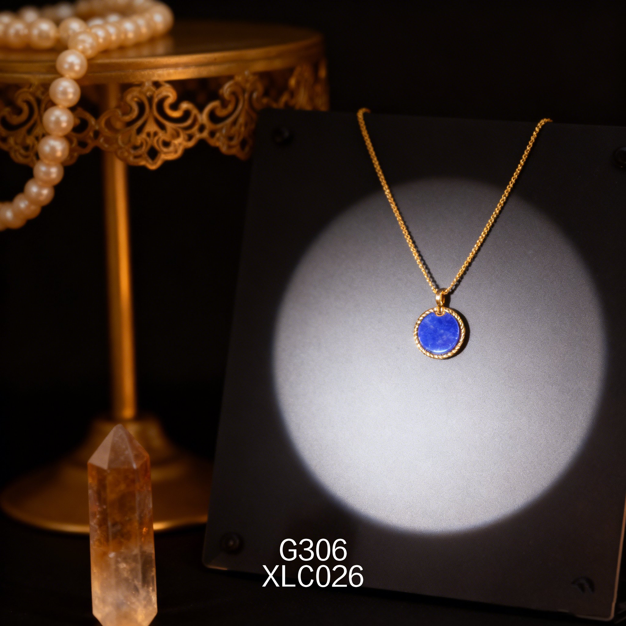 电镀黄金 13mm 圆形小众青金项链