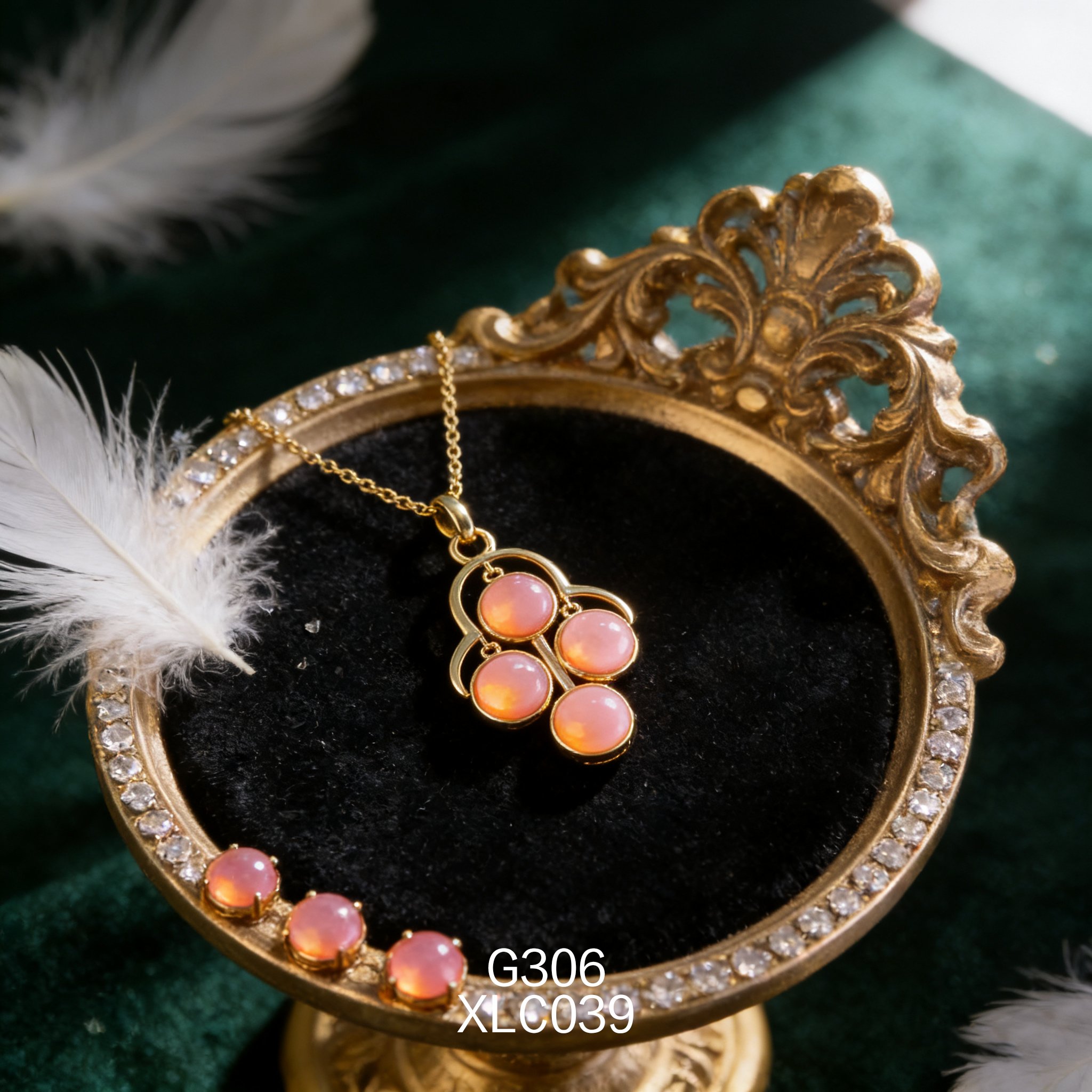 电镀黄金 6 x 3.5mm 女皇贝项链