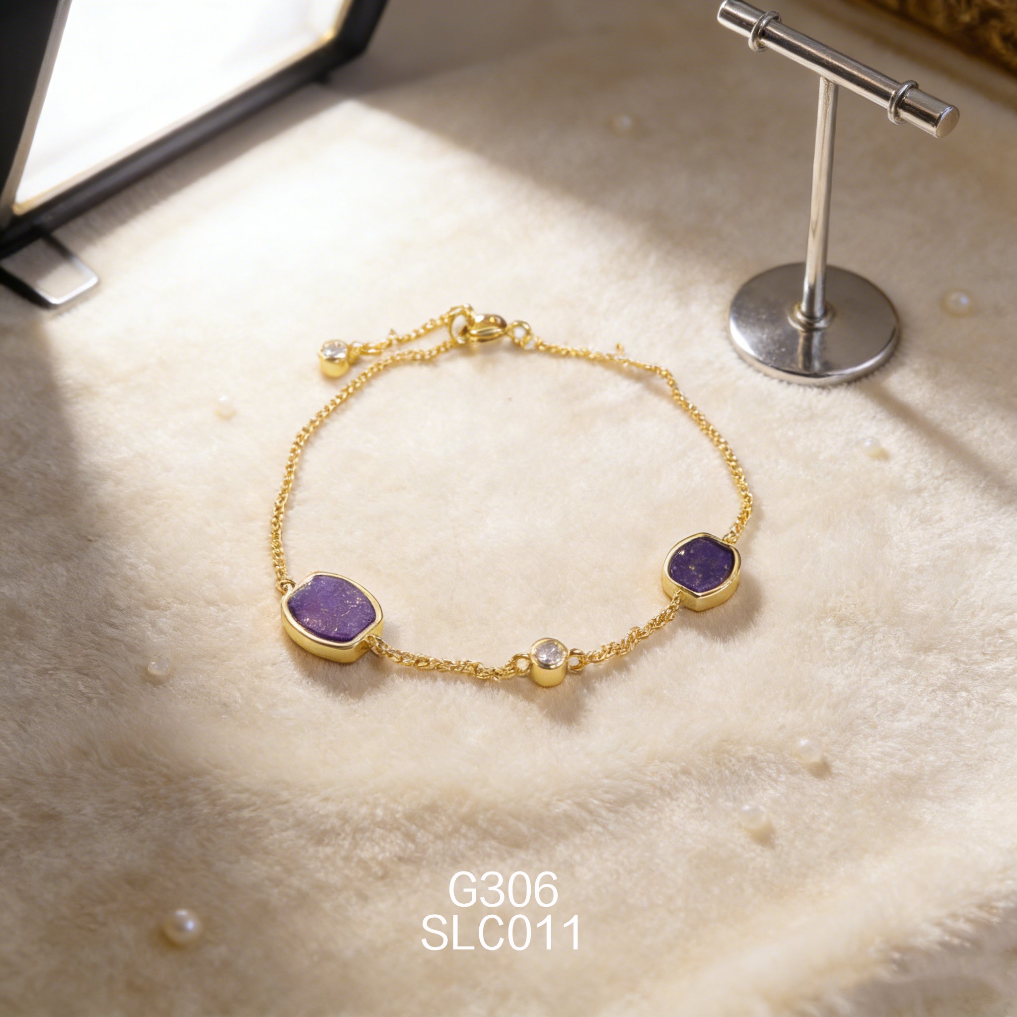 电镀黄金青金石手链