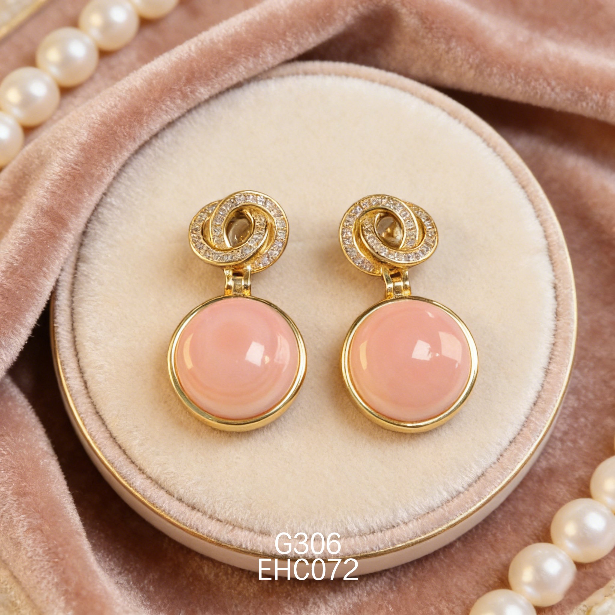 Orecchini placcati oro con Orechia di mare 14mm e Zirconia filettata