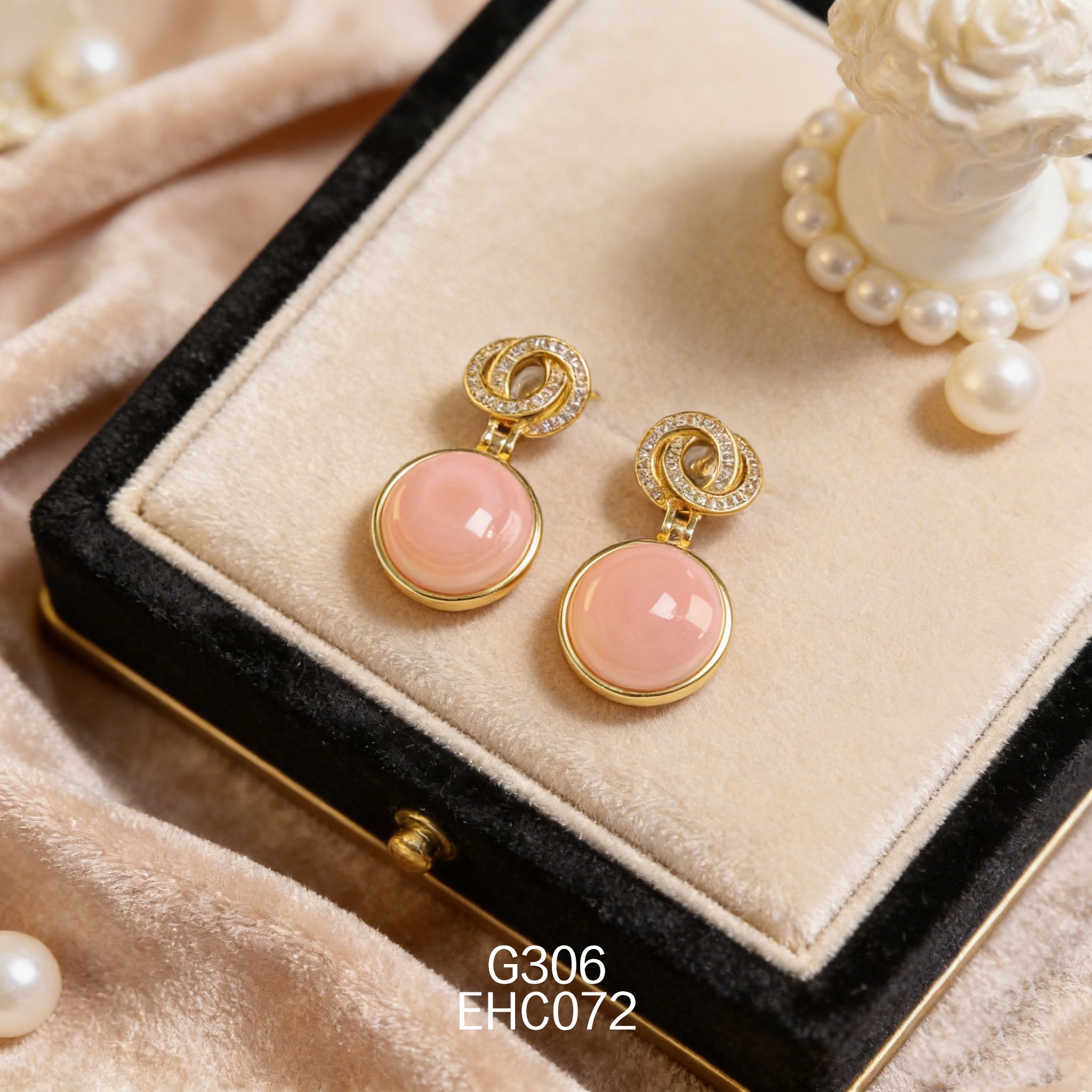 Orecchini placcati oro con Orechia di mare 14mm e Zirconia filettata