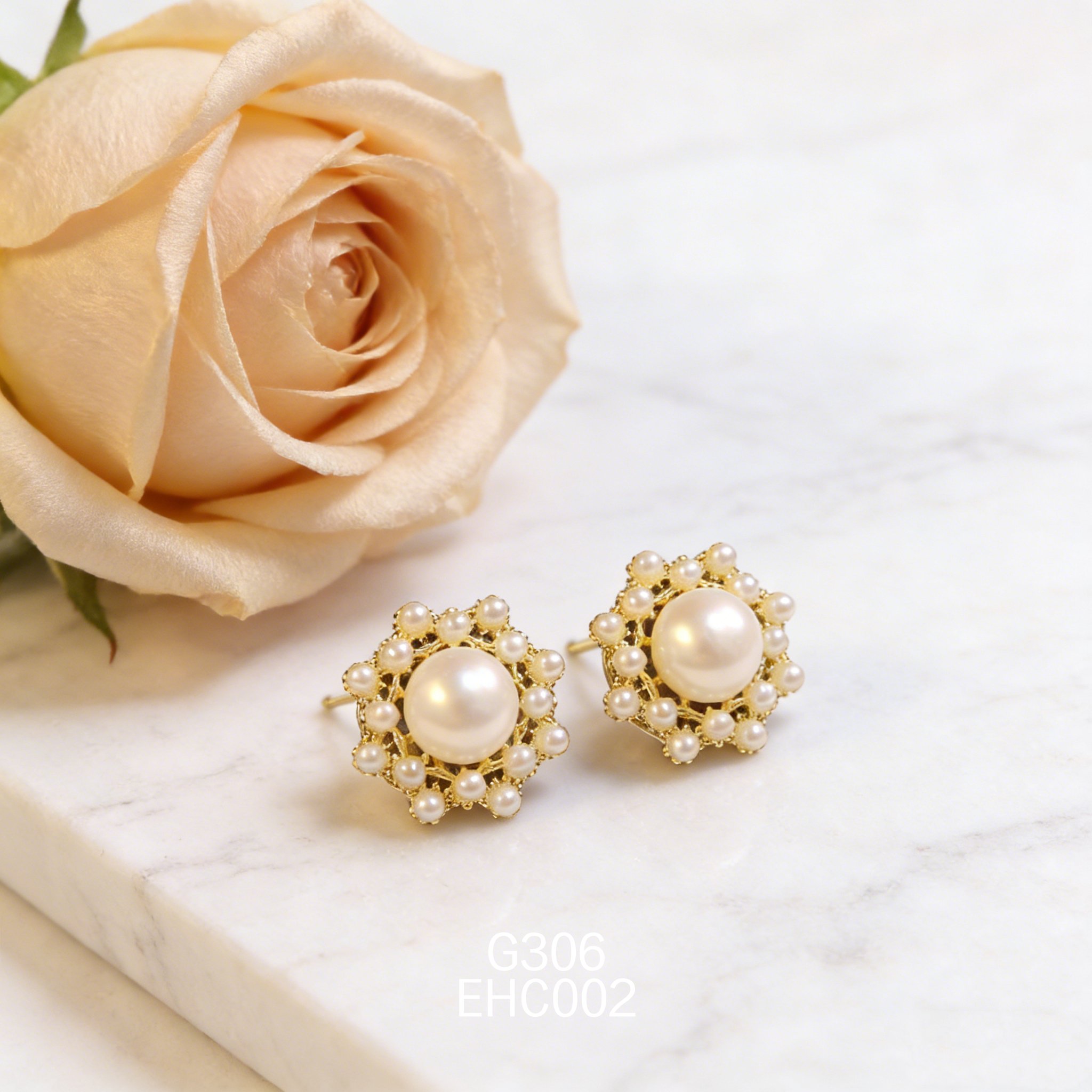 Gold-plated 8085 Pearl Earrings